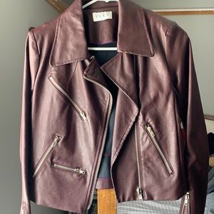 Maroon pleather jacket like new!